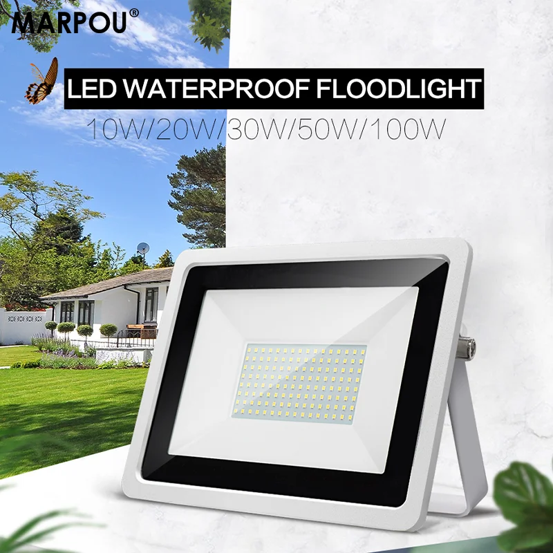 MARPOU Flood light led projector 20W Street lamp  220V led exterior Black outdoor lighting Wall lamp