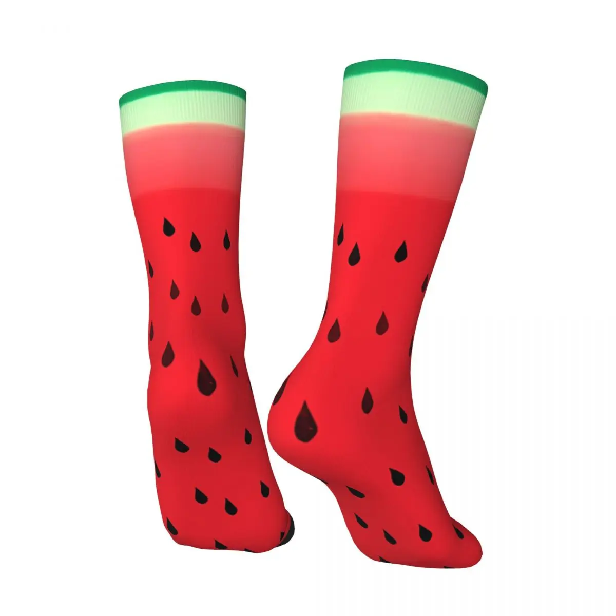 Watermelon Stripes Funny Men's Socks Retro Fruits Food Hip Hop Seamless Crew Sock Gift Pattern Printed