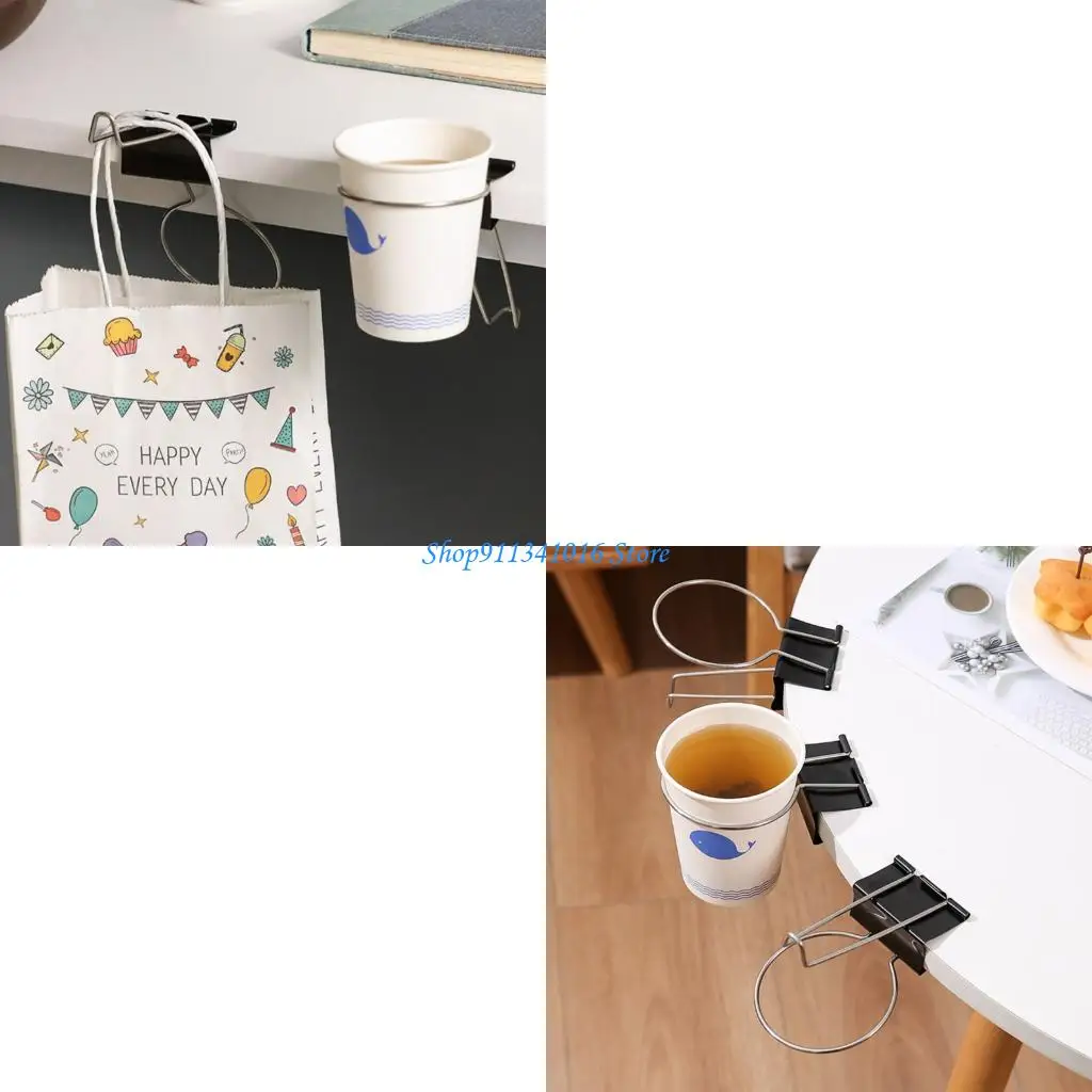 

Functional Table Cup Holder Marring Resistant Grip Office Kitchen Nonrust Mount