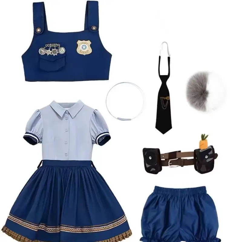 Królik Policjant Dorosły Cos Lolita Zestaw Sukienka Damska Halloween Cosplay Kamizelka Sukienka z długim rękawem i szorty Kostiumy damskie