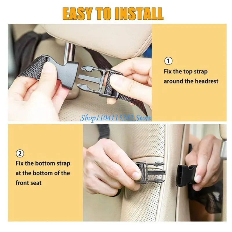 Kids Friendly Car Organizers Waterproof Fabric Spacious Pockets Rear Cup Holders Easy Mounting System