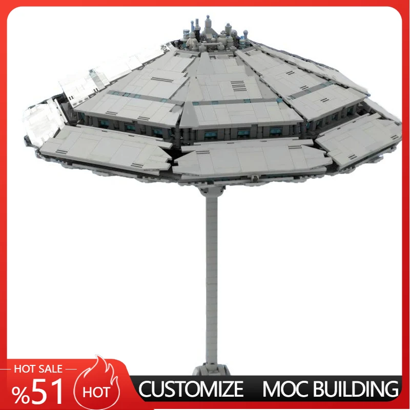 

Набор для сборки «Звездная битва» 1851 деталь: научно-фантастический аэро-метрополис, модульный конструктор MOC, игрушка для мальчиков, подарок на Рождество