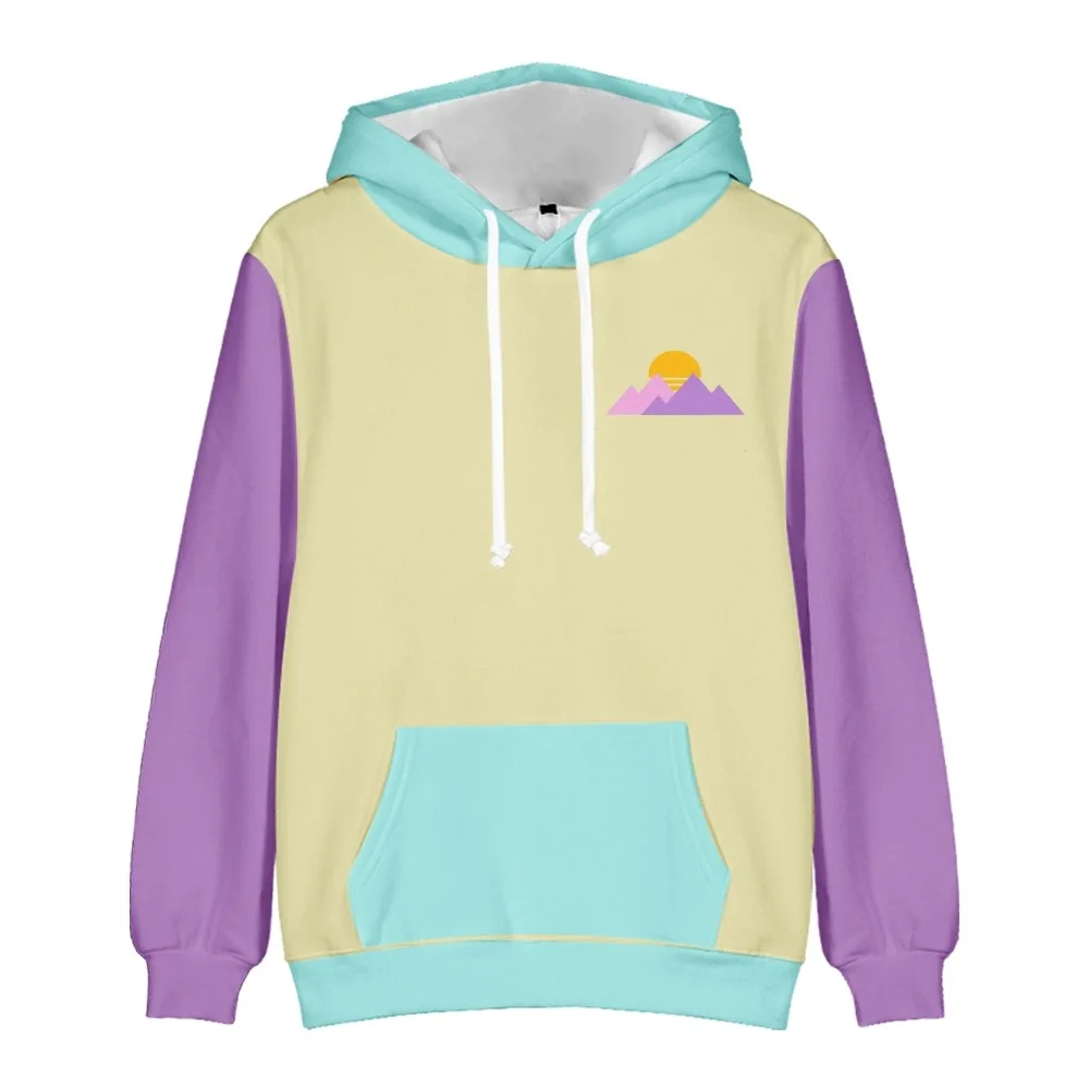 2022 Purpled Pastel Mountain Color Block Dream Team SMP Merch Pullover Hoodies Winter Men/Women Hooded Sweater Sweatshirt