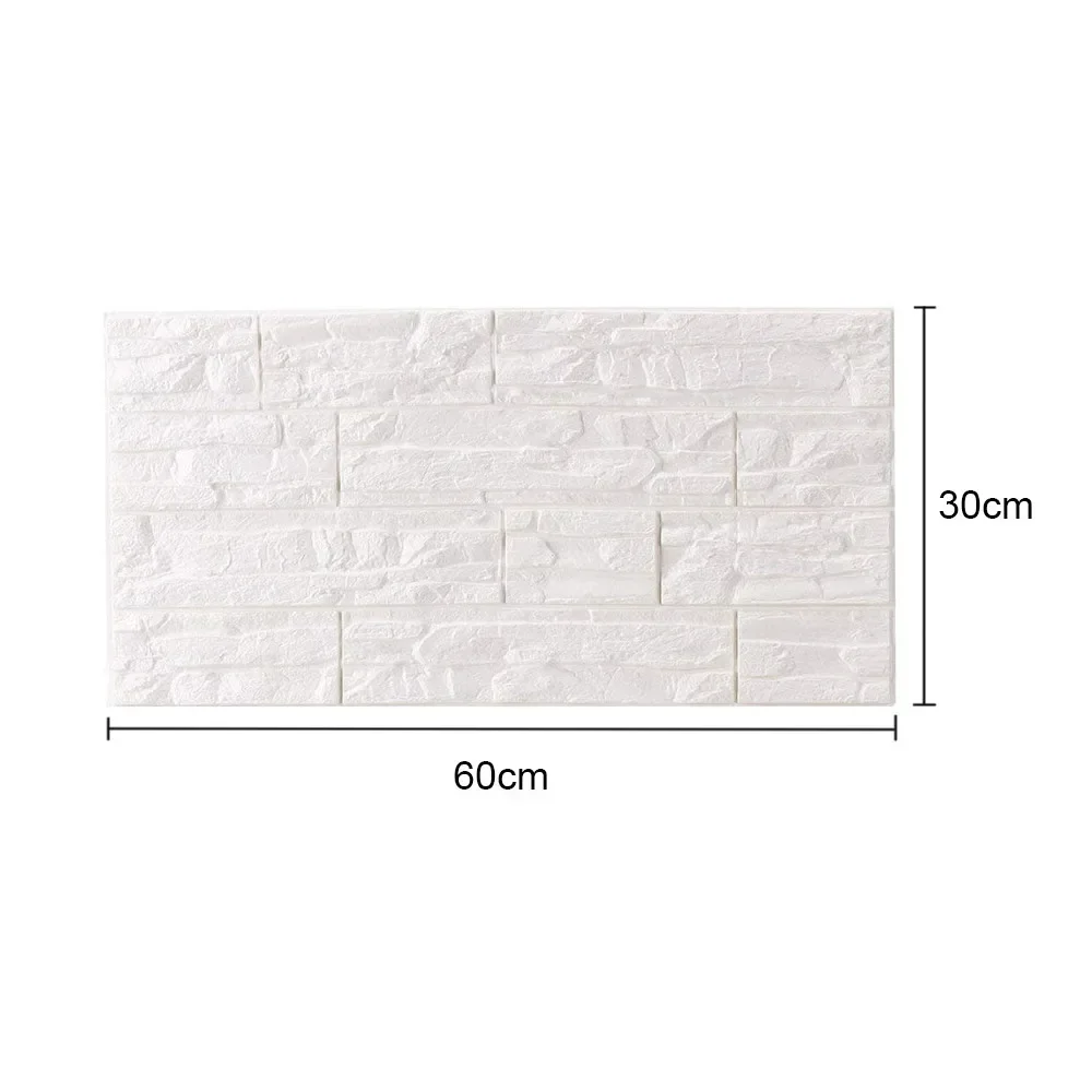 6pcs Self-Adhesive Waterproof Wallpaper 3D Foam Brick Wall Stickers Home Living Room Bathroom Kitchen Decoration Wallpaper