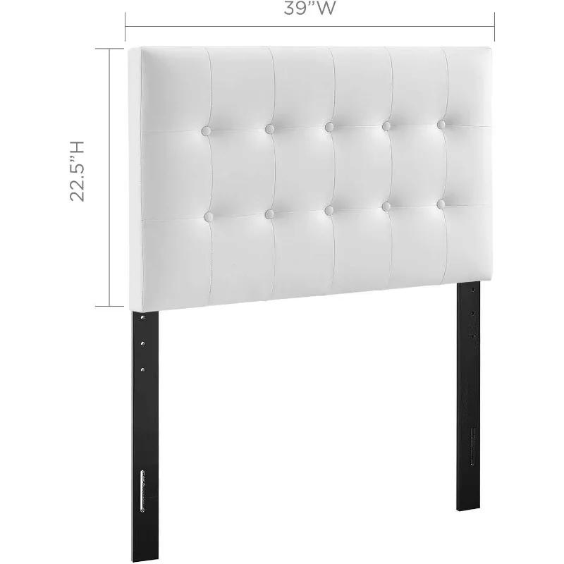 Emily Tufted Button Faux Leather Upholstered Twin Headboard