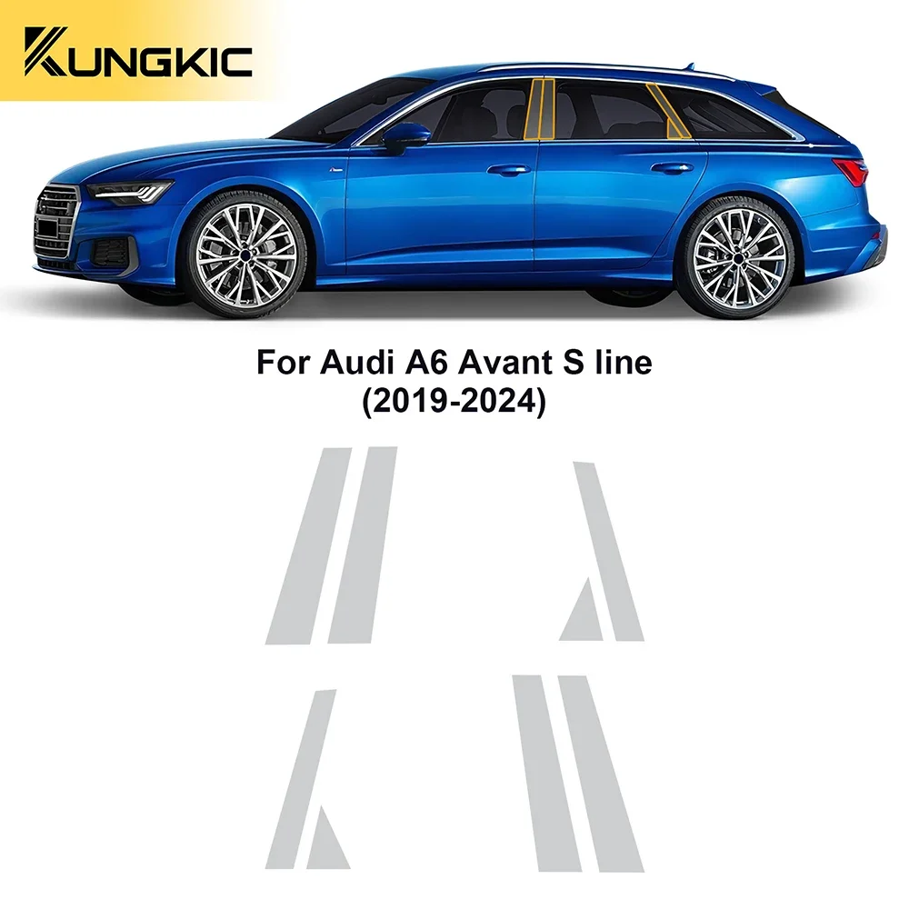 

For Audi A6 Avant S line 2019-2024 Car Headlight Rearview Mirror C Pillar Paint Protection Film Clear TPU PPF Kit Anti