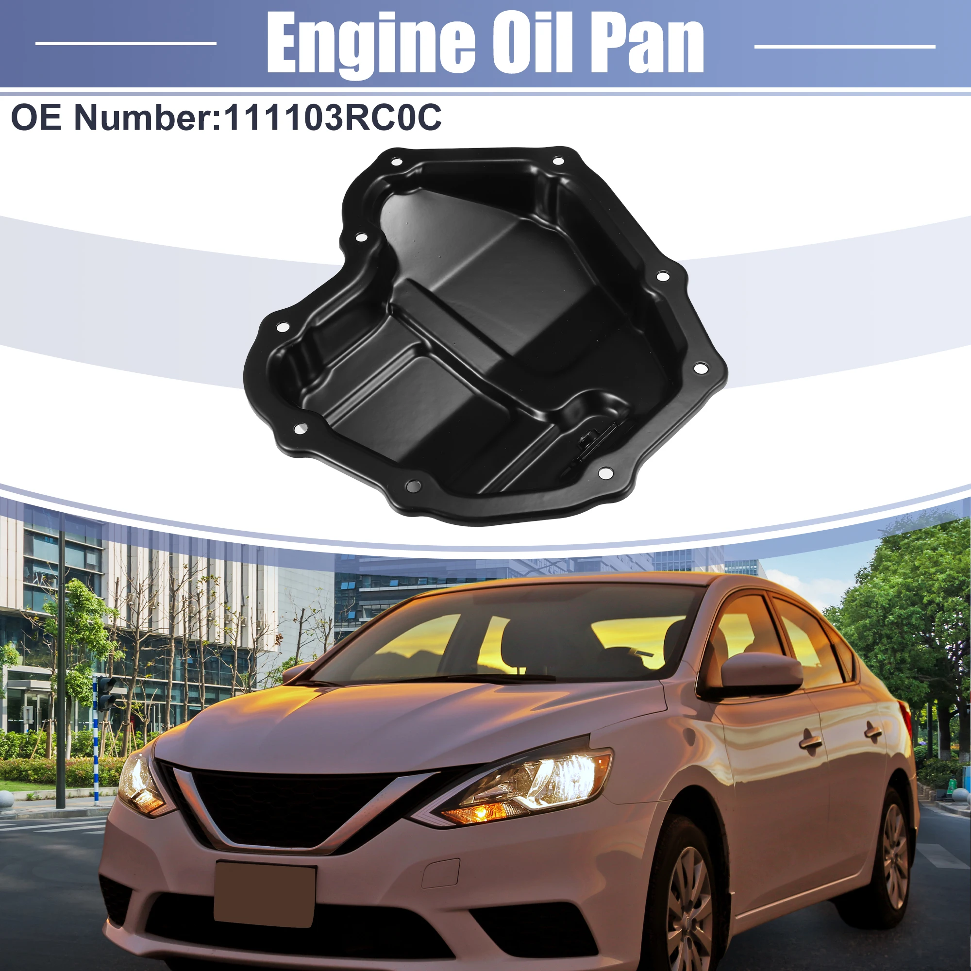 X Autohaux Car Engine Oil Pan Replacement Black No.111103RC0C for Nissan Sentra 2013 2014 2015 2016 2017 2018 2019