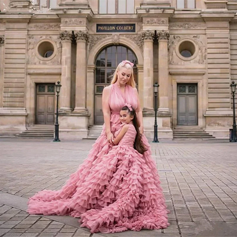 Vestidos de flores para niña, exquisito vestido de baile hasta el suelo con cuello Halter, vestido de graduación de desfile de princesa para boda, vestido de dama de honor, vestido de noche de graduación