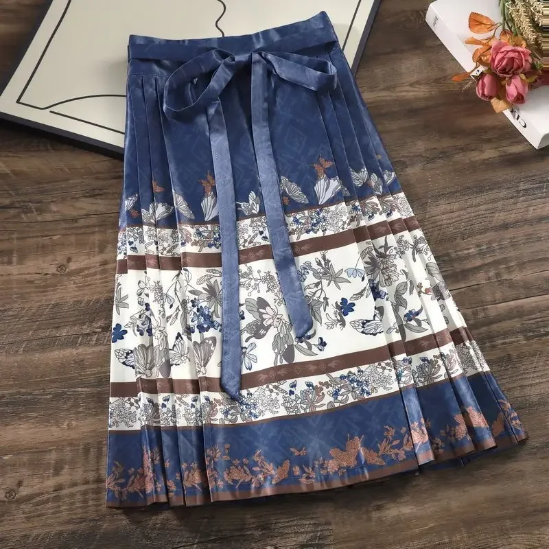 

2023 Autumn New Classical Elegant Chinese Style Hanfu Han Element Ming Long Horse Face Skirt