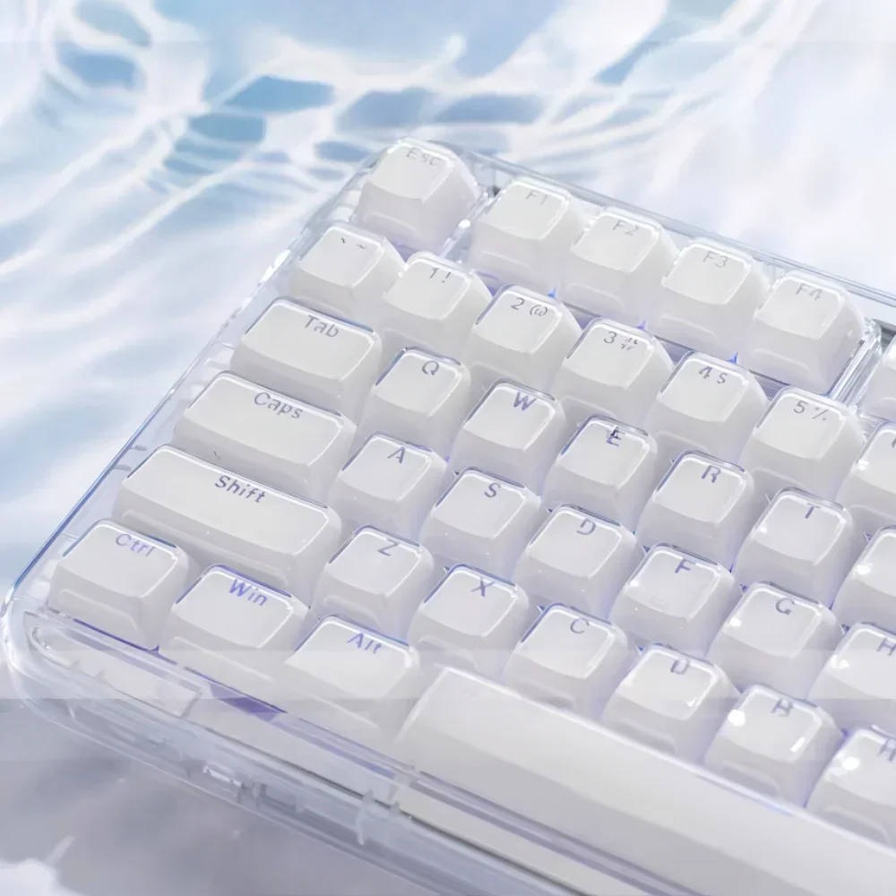 

Crystal Jelly Key Cap Transparent PBT 104 Key OEM Dual Layer Office Game for Mechanical Keyboard 61/64/75/84/96/104