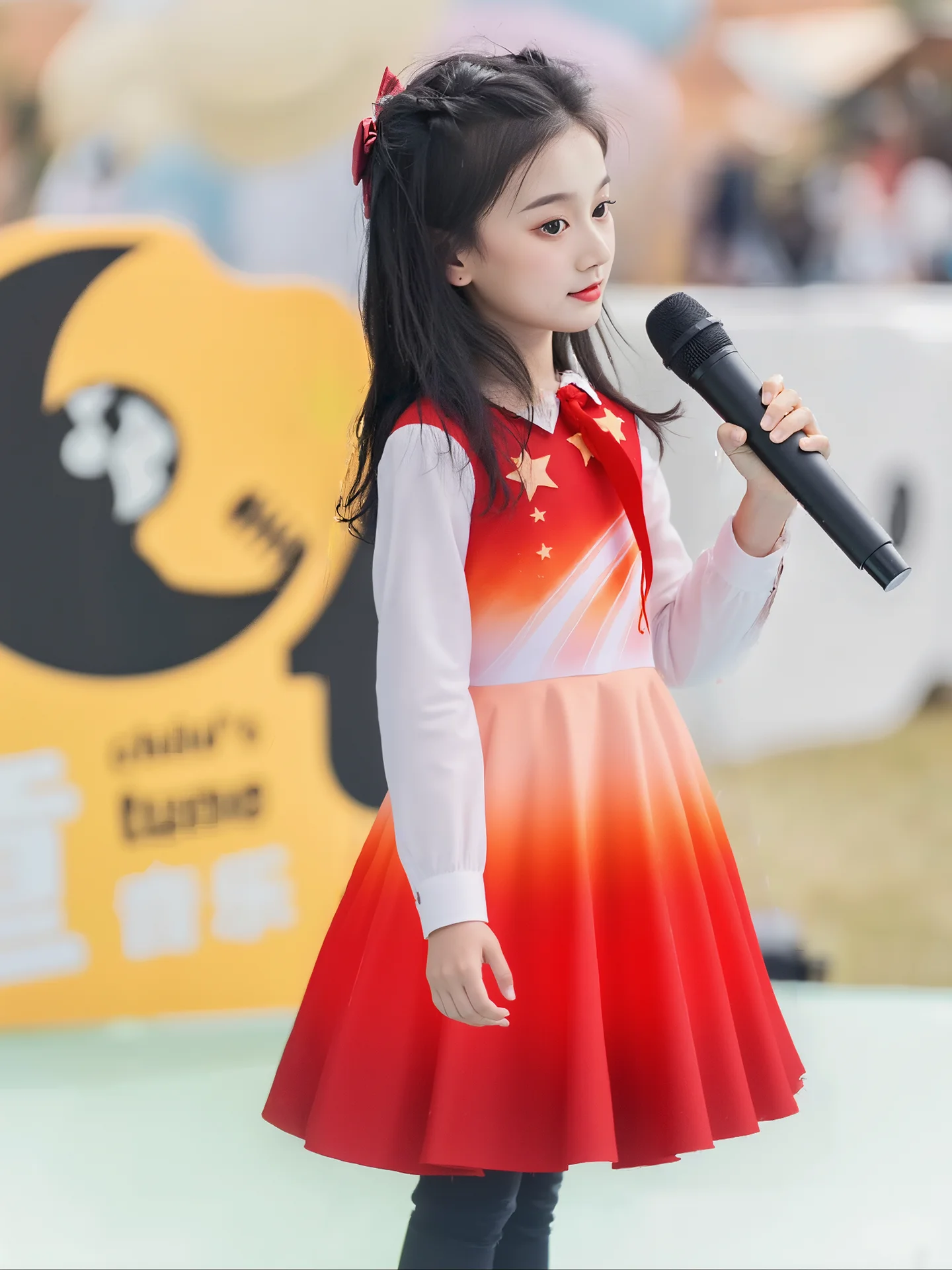 

Детский патриотический костюм для выступлений хора, красная форма для девочек начальной школы, одежда для церемоний и конкурсов