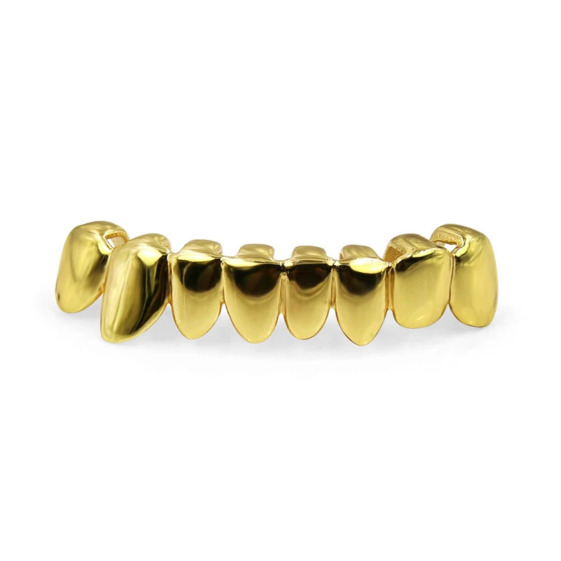 Irregular 8 Teeth Grillz Set For Unisex TMouth Gold Color Teeth Grills Tooth Caps Removable Dental Fashion Jewelry