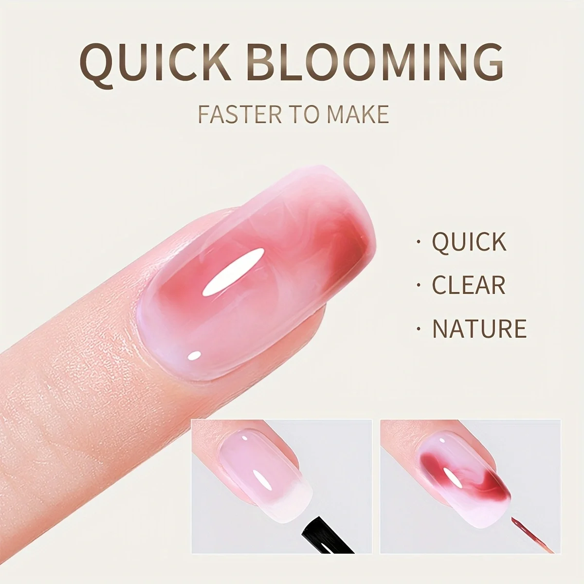 Colle pour taches de bouteille de poudre XE ----- Colle naturelle pour vernis à ongles, dégradé rapide, colorant à l'eau, motif de marbre liquide, longue durée