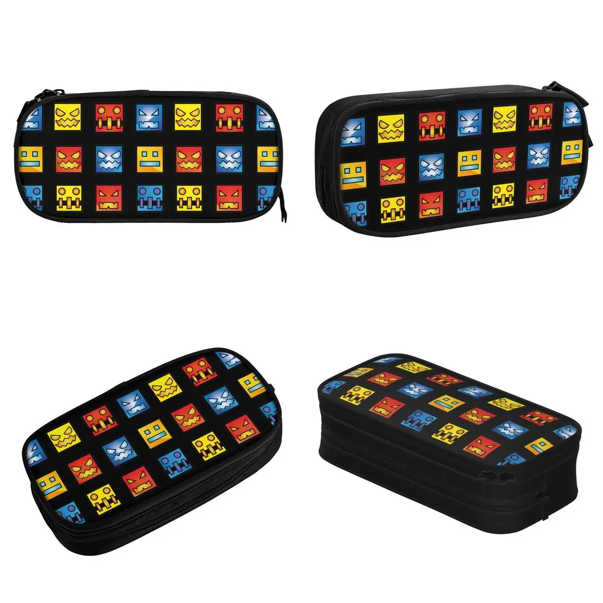 Icon Face Video Game App Fun Pencil Cases New Geometry Dash Pen Pencil Bags Kids Big Capacity Students School Gifts Pencil Box