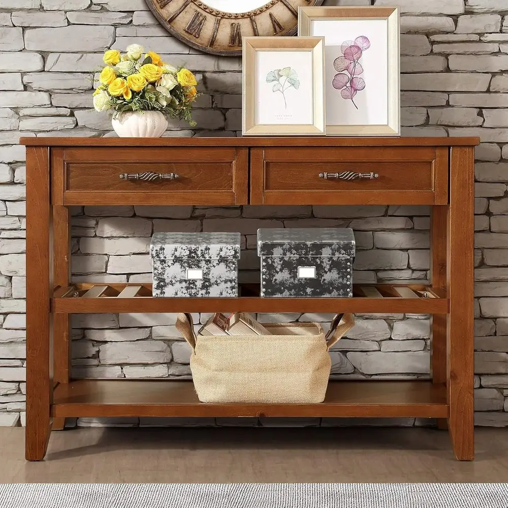 Solid Wood ole Table Entryway Table with Storage Ders and Shelves Soa Tables,Entryway Table or Living Room,Behind the Couch Tabl