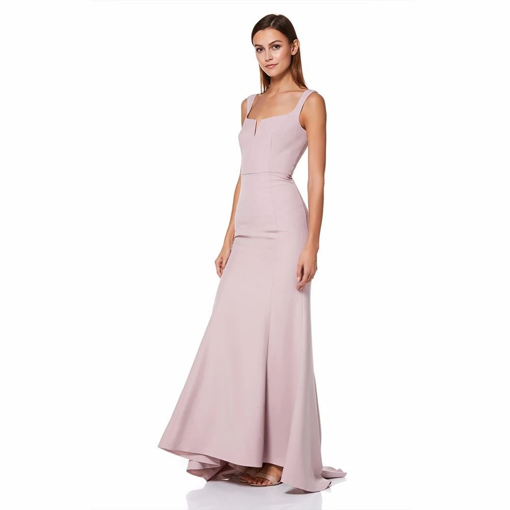 

Простые платья подружки невесты, женские вечерние платья без рукавов с квадратным воротником и русалкой, длинное платье с открытой спиной, свадебное платье 2025