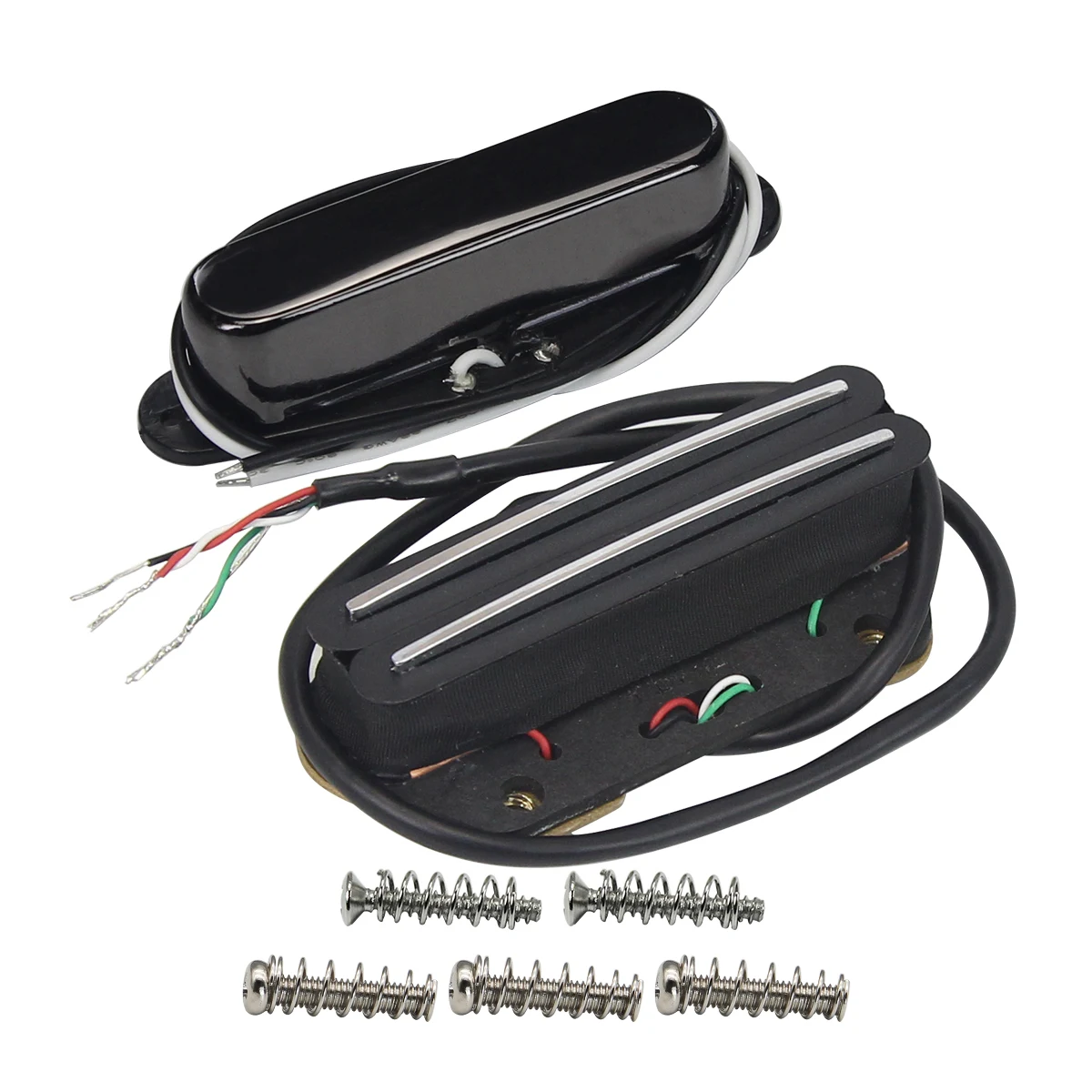 Nuovo Set di parti di chitarra Pickup a ponte con Pickup a bobina singola Alnico 5 TL e Dual Rails, opzione nero/oro/cromo