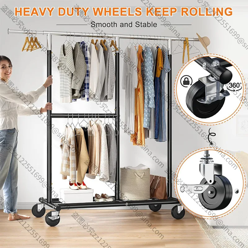Suitable for DryingRacks, Two-layer StorageRacks, Hangers for Household Bedrooms, Floor-to-ceiling Hanging ClothesRacks,