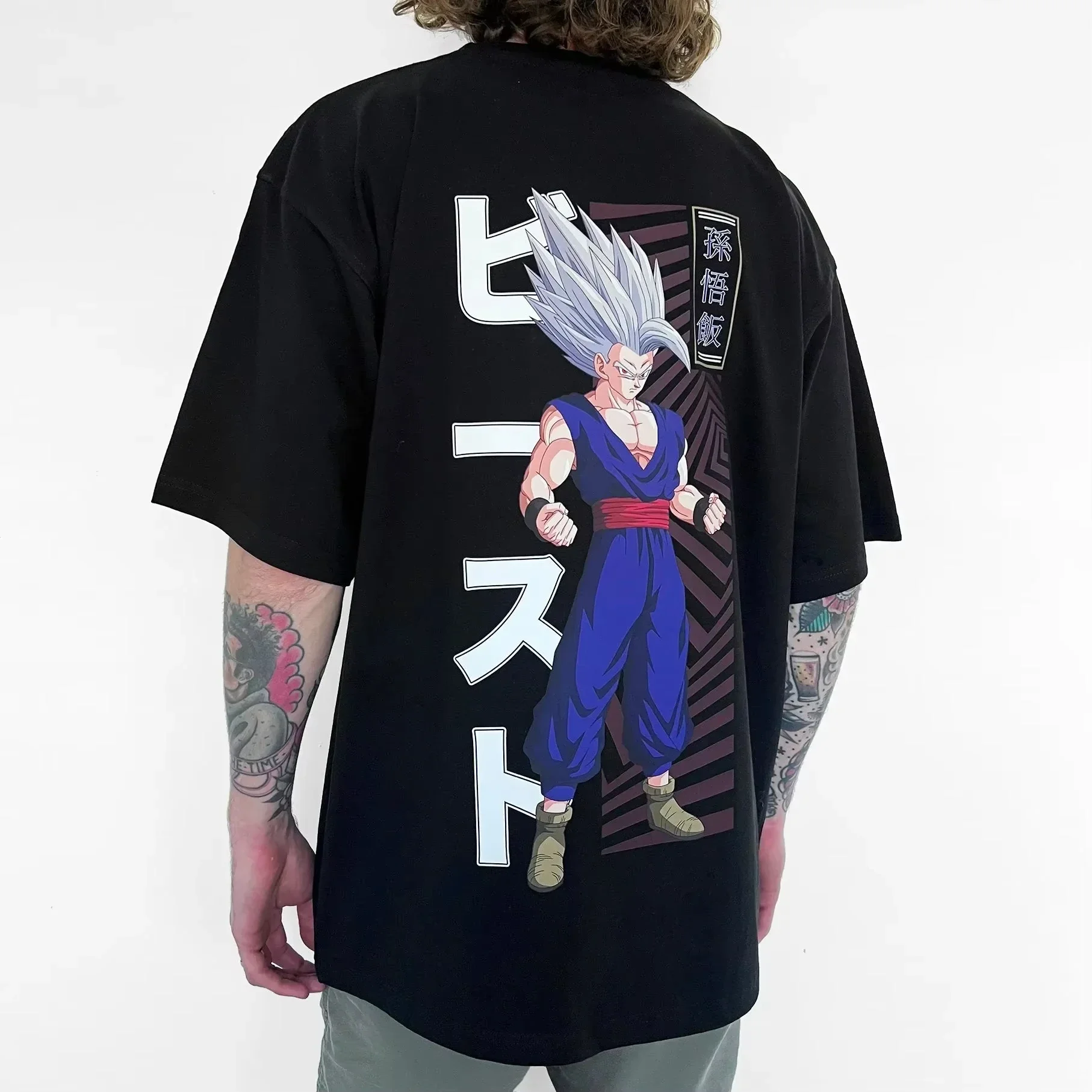 Camisetas de Algodón con Estampado Gráfico de Dragon Ball Z Gohan Beast Mode para Hombre, Ropa de Verano 2026, Camisetas de Manga Corta Estilo Anime Streetwear