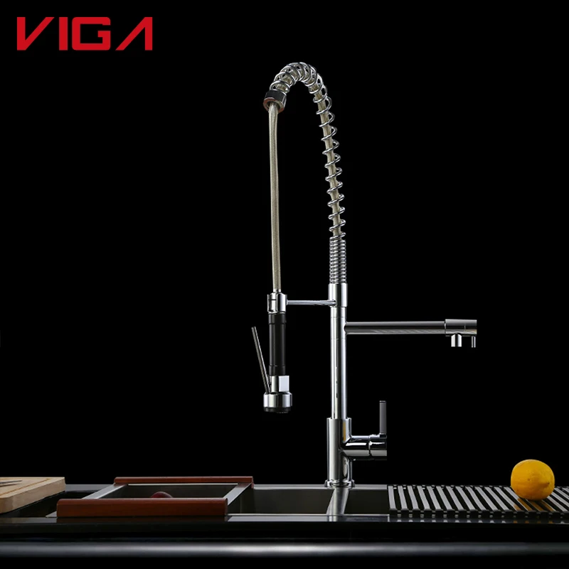 High Quality Contemporary Deck Mounted Zinc Alloy Handle Brass Body Kitchen Mixer