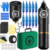 Wireless Tattoo Gun Kit, Tattoo Pen with 1350mAh Wireless Tattoo Battery, Tattoo Machine Kit with Needle Tattoo Supplies