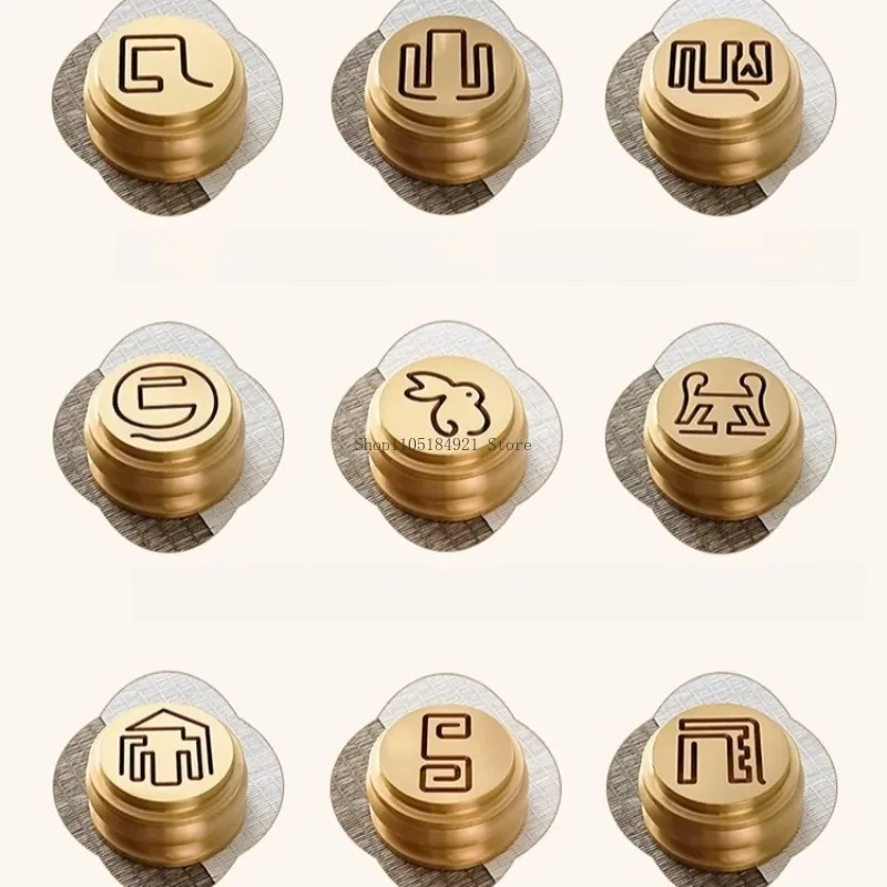 Large Size Brass Incense Seal Three-piece Set Furnace Indoor Office Stamping Seal Extension Coil Incense Base Aromatherapy Stove