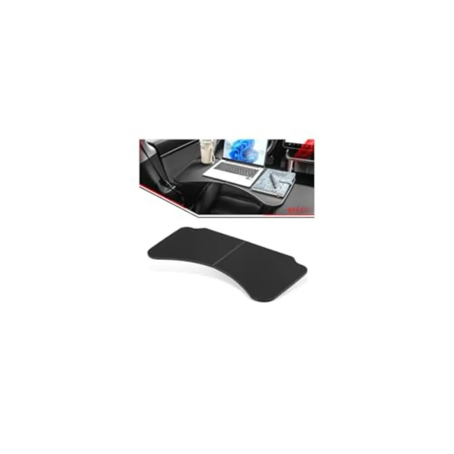 

Car Folding Tray Table Leather for Tesla Model 3 Y Multi-Use Dining Tray Laptop Stand, Fits Front Driver Passenger Seats, Black