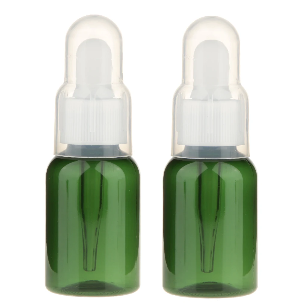 35ml Empty Green Dropper Bottle with Pipette Essential Oil Liquid Bottles Pack of 2