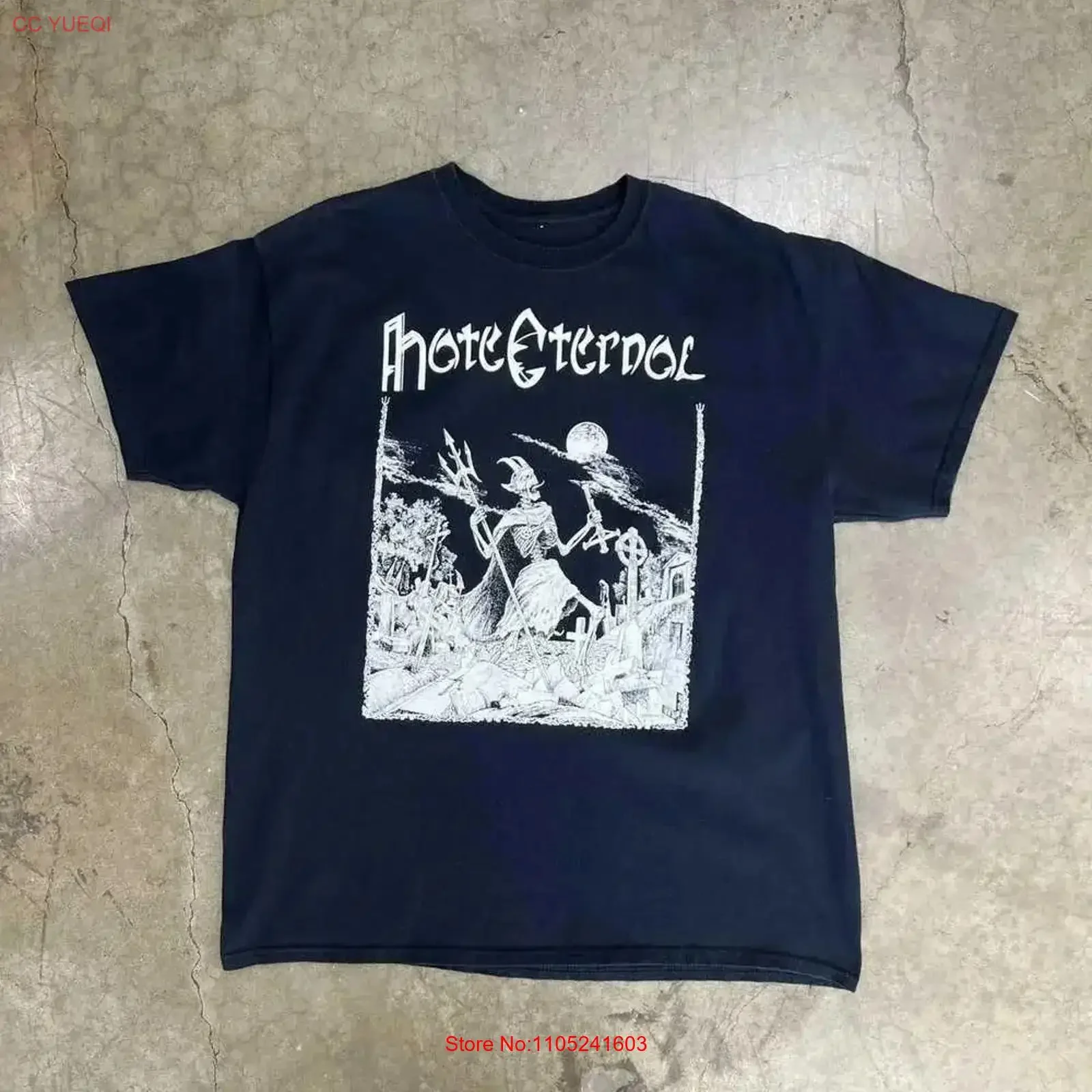 Hate Eternal Thorn Cross Band Cotton T Shirt Full Size MK655 vintage Washed streetwear Casual Slightly graphic Stylish vintage