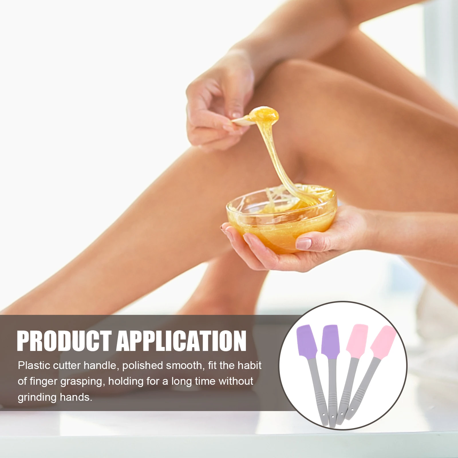 

4Pcs Silicone Portable Wax Applicator Smooth Hair Removal Tools Practical Durable Ergonomic Wax Sticks Comfortable