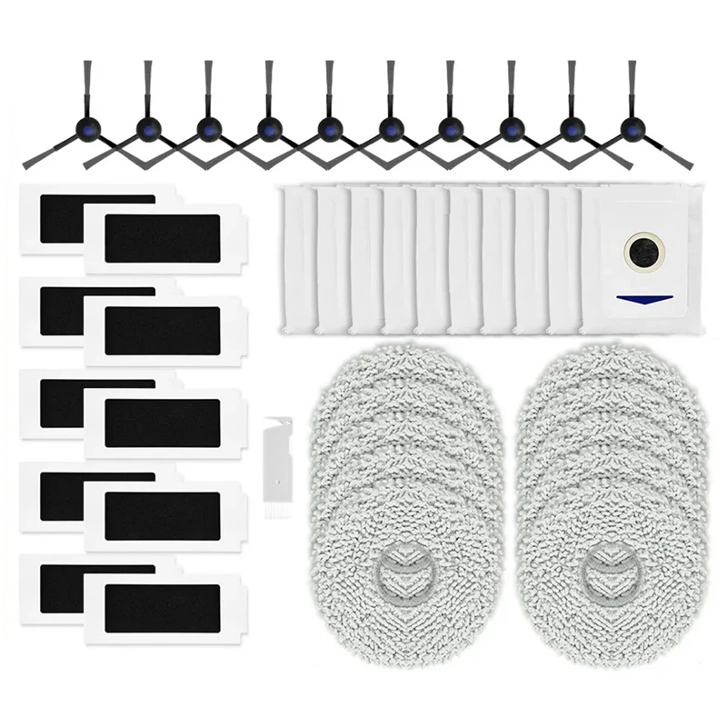 

For Ecovacs Debot T30 Pro Omni / DDX14 Side Brush Hepa Filter Mop Cloths Rag Dust Bag Robot Vacuum Parts