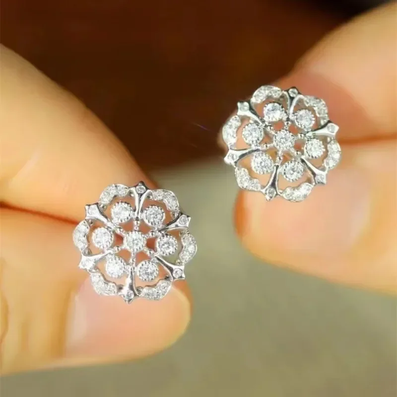 Huitan Schillernde Damen-Ohrstecker mit Kristall-CZ-Statement-Zubehör, Hochzeit, Party, luxuriöser weiblicher Schmuck, exquisites Geschenk