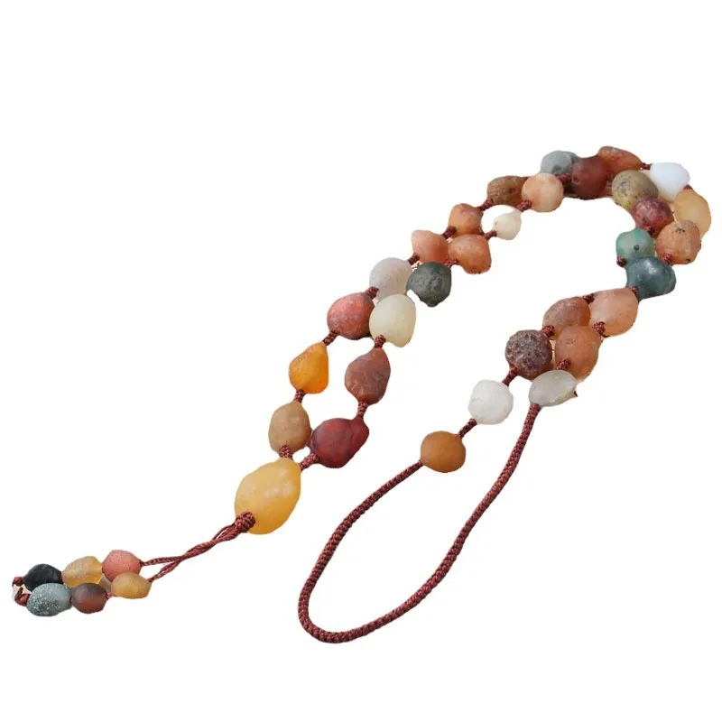 Alashan Gobi Raisin Tendon Agate Sugar Heart Color Jade Necklace - view 5