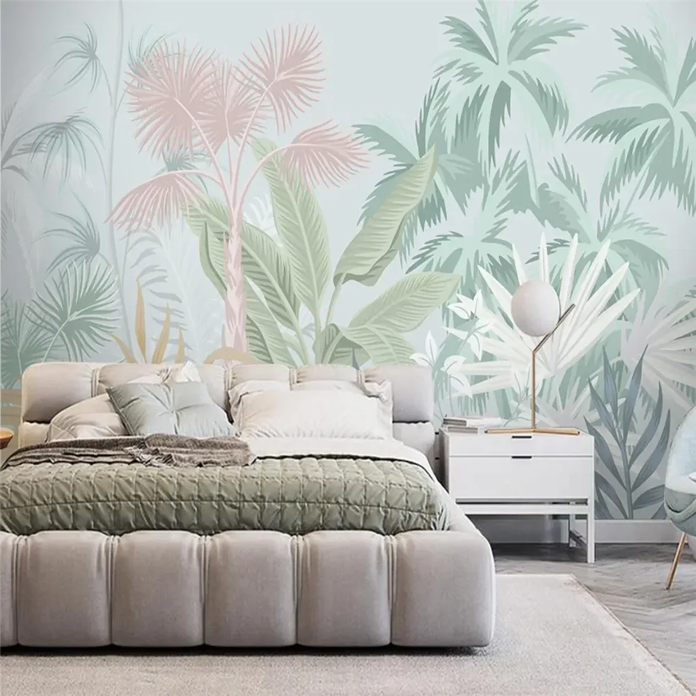 

Фотообои на заказ, обои с банановым деревом для декора гостиной, спальни, фон, тропические растения, лесные обои для стен, 3D наклейка