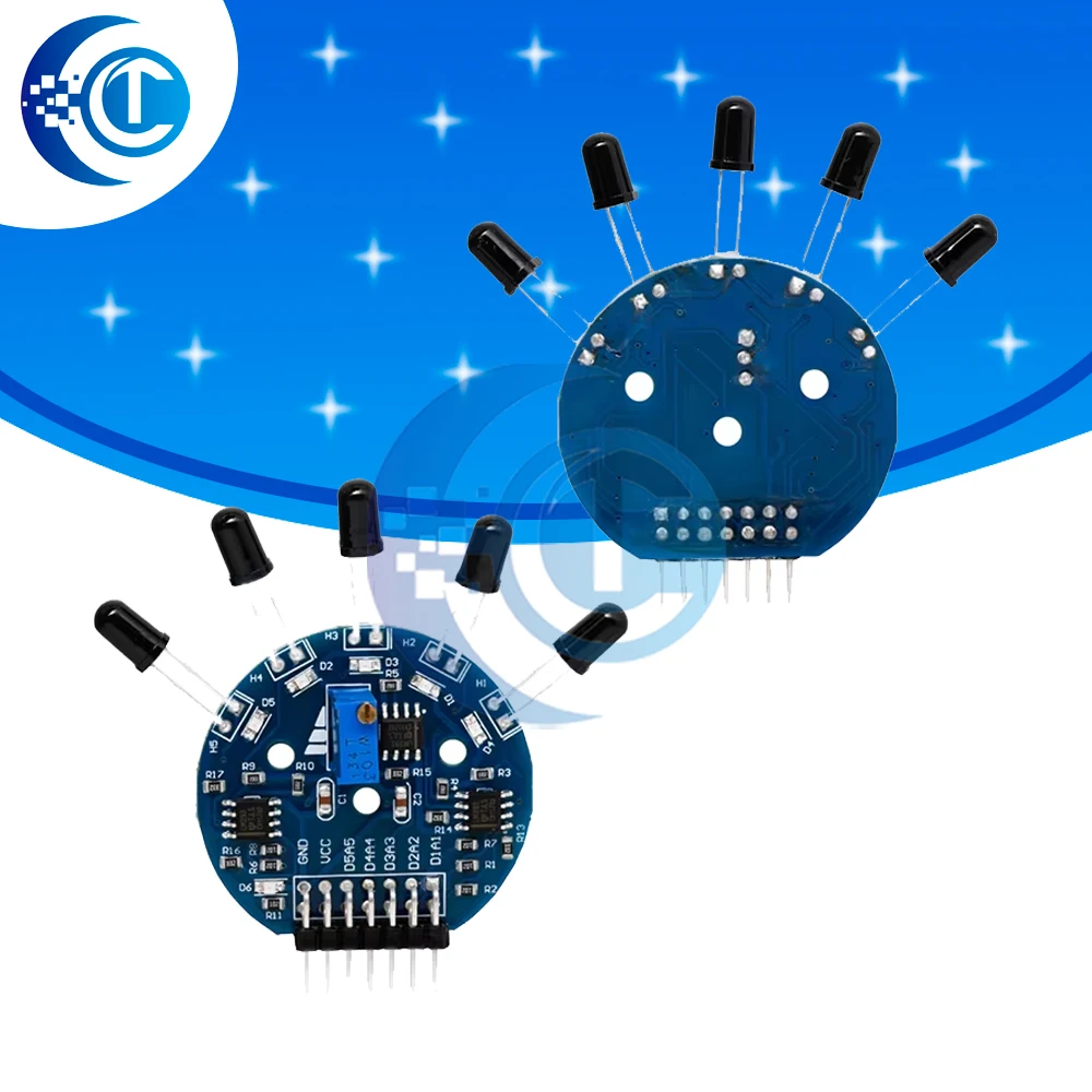 5 Channel Flame Sensor Module, Analog Digital Dual Output Fire Detection Sensor for Arduino Fire Fighting Robot Projects