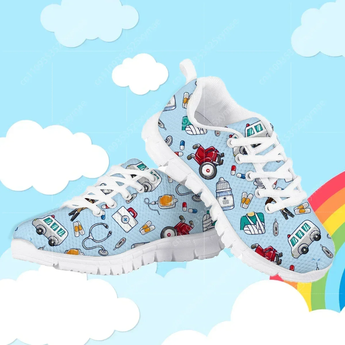 

Flat Shoes Hospital Tool Pattern Mesh Sneakers For Teen Girls Boys Lightweight Soft Running Shoes Zapatillas Mujer Gift