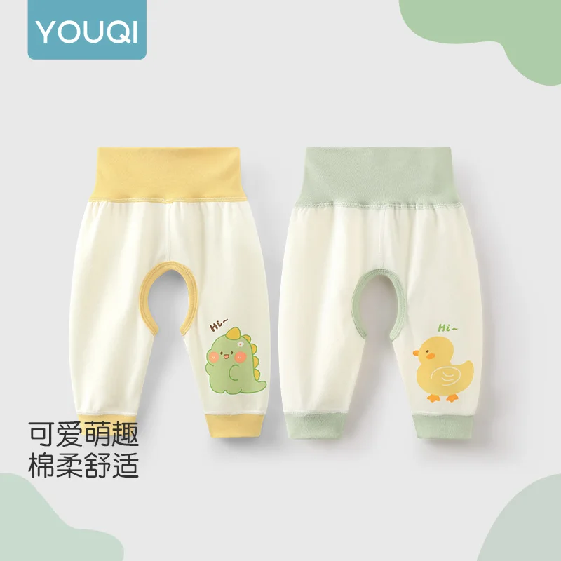 

【Youqi】Chinese Baby Pants for 0-2 Year Olds, Unisex, Class a Pure Cotton, High-Waisted Belly-Protecting Pants, Autumn Pants, Sleep Pants, Outdoor Open-Crotch Pants