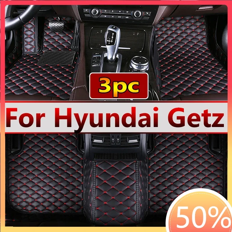 Car Floor Mats For Hyundai Getz Prime Click Inokom TB 2002~2011 Rugs Luxury Mat Protective Pad Leather Carpets Car Accessories