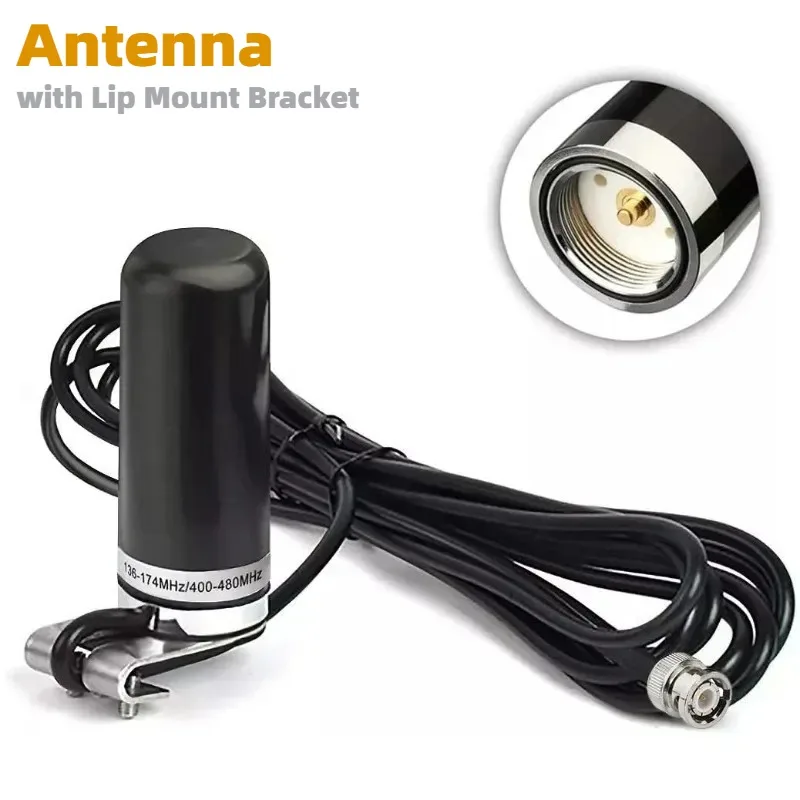 Vehicle Ham Radio Mobile Radio Antenna Dual Band VHF UHF Amateur Radio Antenna Car Truck Lip Mount NMO Mount Low Profile Antenna