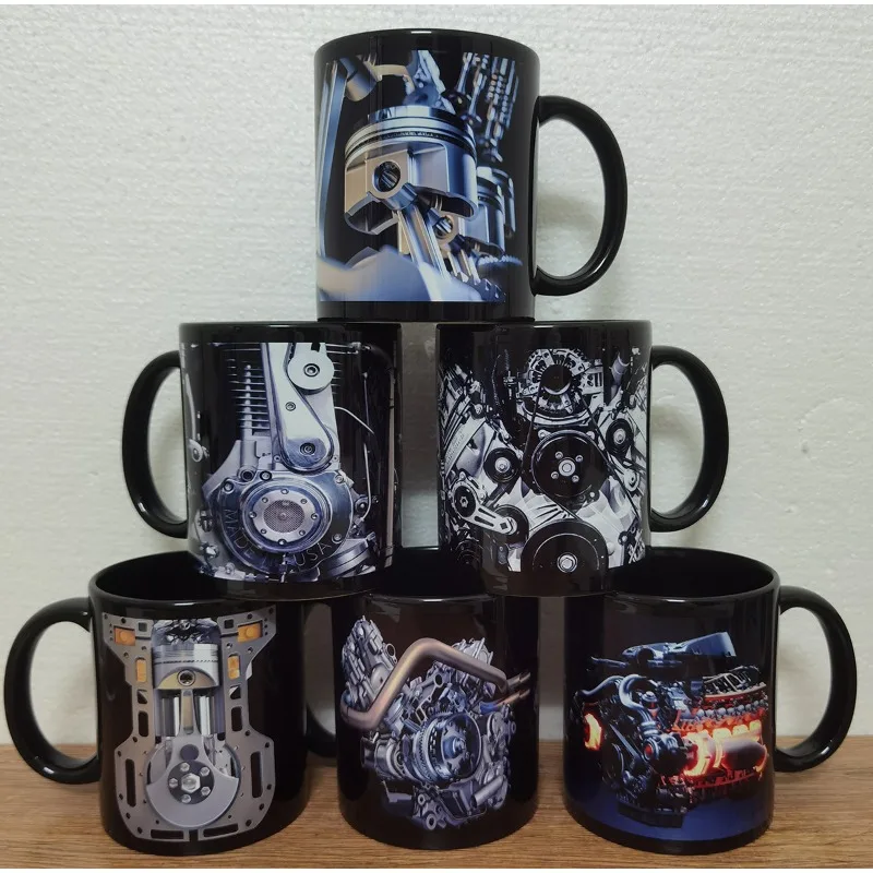 1PCS Creative Engine Engine Ceramic Coffee Mug Cup Water Cup Car Motorcycle Festival Gifts