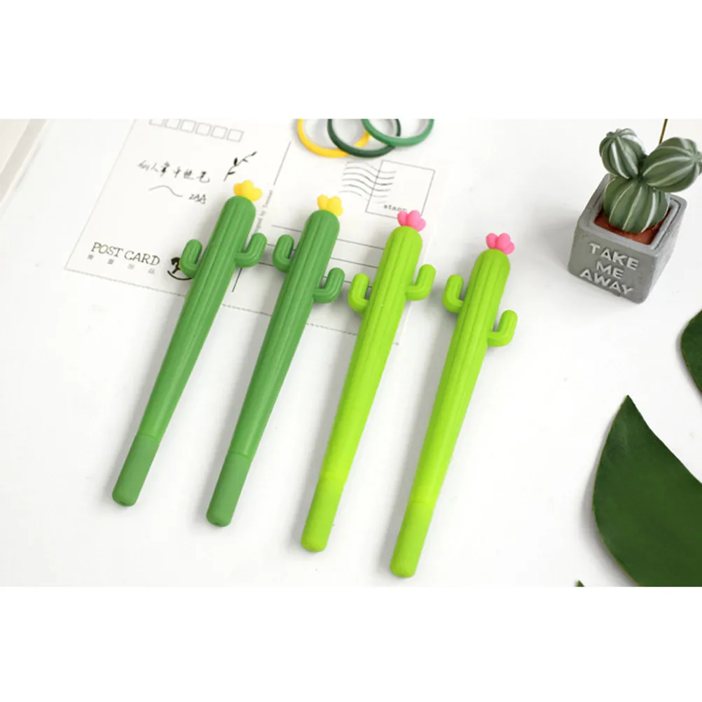 

24 Pcs Cartoon Pen Pens Pattern Gel Cute Kawaii Cactus Office Supplies Green Accessories