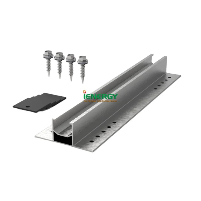 Metal Mini Rail Roof Solar Panel Mounting System Tin Roof Mount Bracket Rail 300 400 Mm Easy To Install