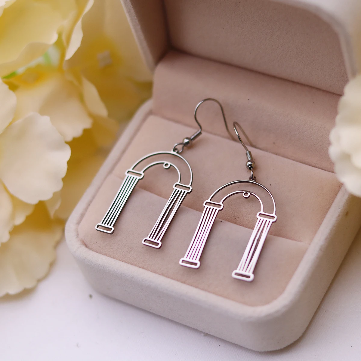 Женские длинные серьги Скелет Arc de Triomphe Серьги с геометрическим узором Этнические украшения Ретро висячие серьги