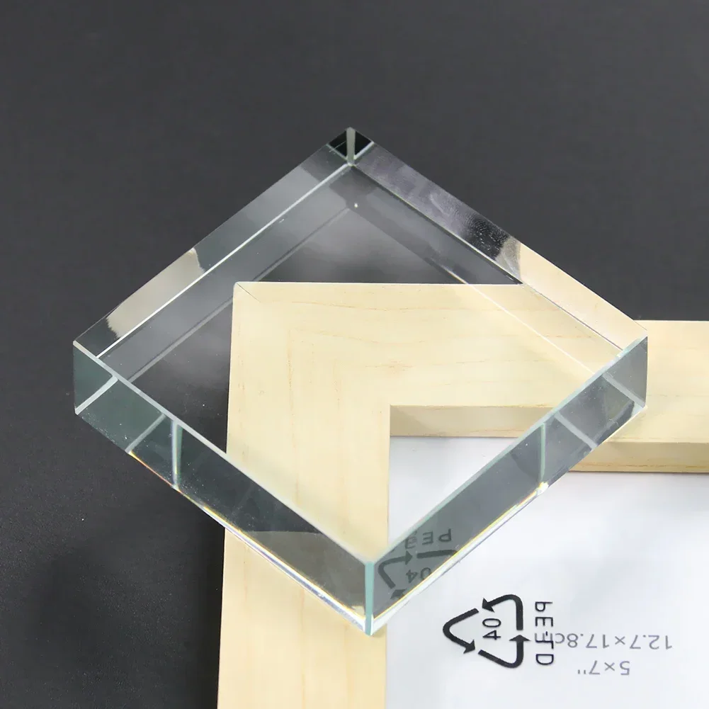 5cm Crystal Glass Display Cube Faceted Square Prism Stand Jewelry Earring Ring Paperweight Photography Home Decor Craft Props