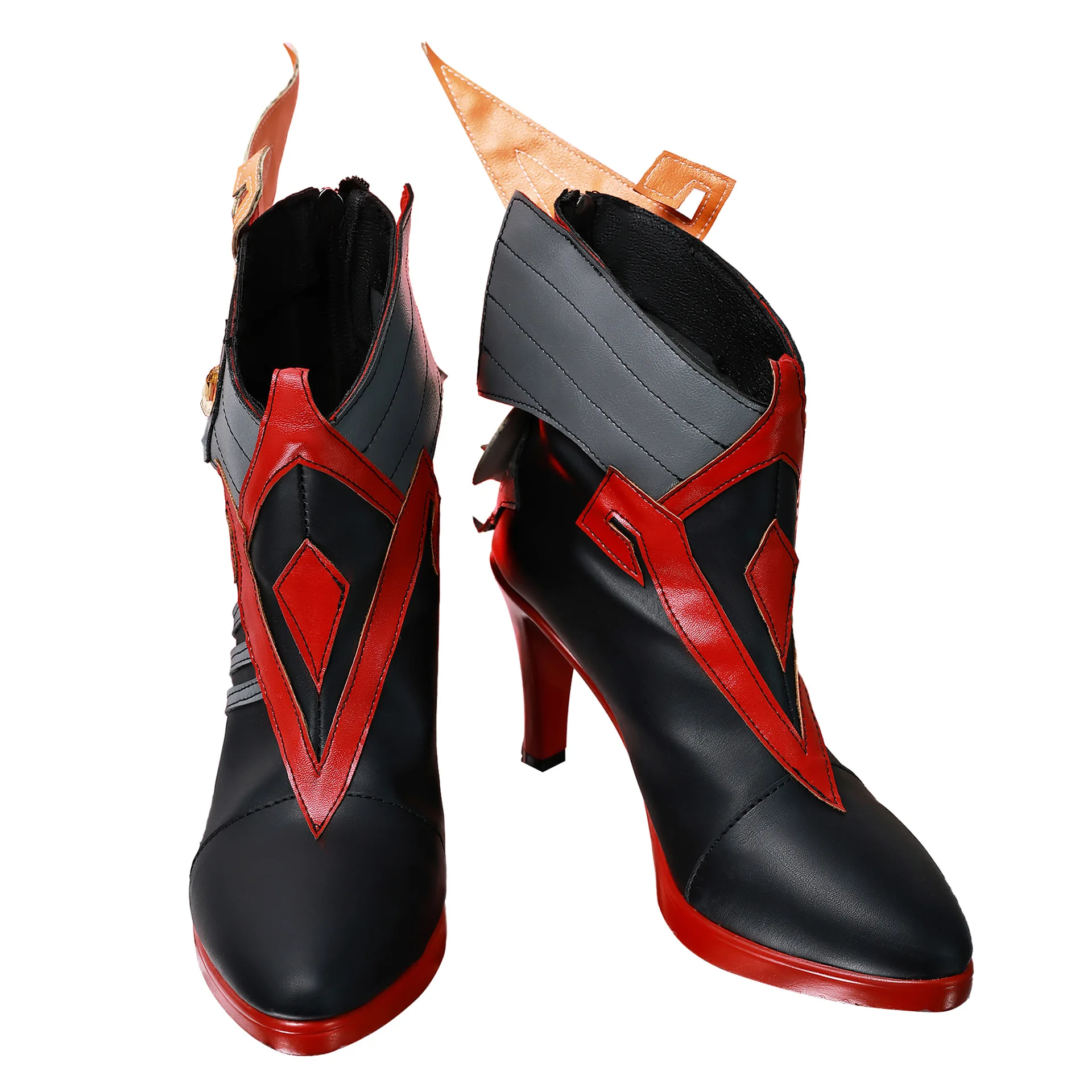 Genshin Impact Mavuika Cosplay Chaussures Bottes, Bottes à talons bas, Jeu