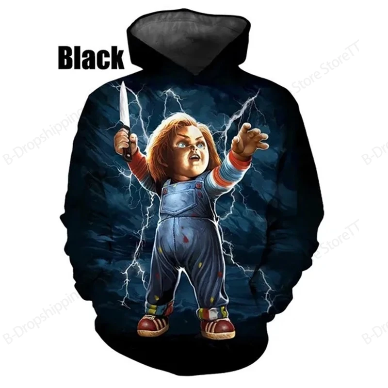 Autumn Winter Men's Hoodie 3d Horror Movie Chucky Print Hoodie Men Women Fashion Halloween Hoodies Boy Coat Women Sweatshirt New