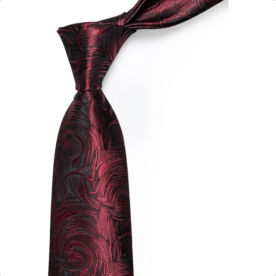 Set di cravatte Paisley Cravatta floreale Fazzoletto Gemelli Set Cravatte in tessuto di seta Festa di nozze aziendale