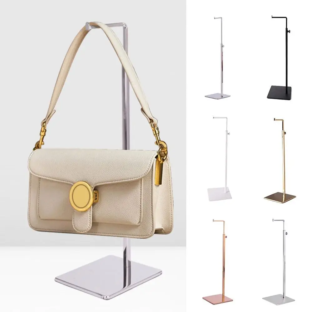 Stainless Steel Bag Show Shelf Adjustable Gold Silver Wallet Holder Stand Polished Metal Display Risers Bags Earphone Headphone