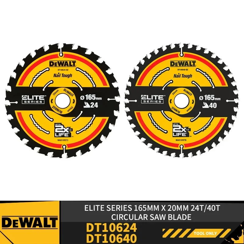 DEWALT DT10624 DT10640 165MM 20MM 24T/40T CIRCULAR SAW BLADE ELITE SERIES ELITE Circular Saw Blade Power Tool Accessories