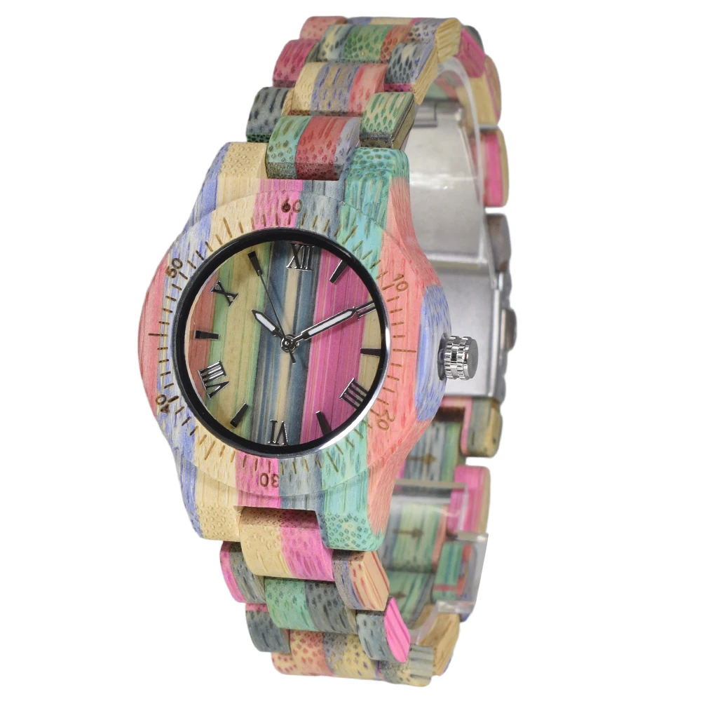 Roman Numeral Bamboo Watch For Women Premium Natural Bamboo Material Timeless Classic Dial Design Girlfriend Daily Gift